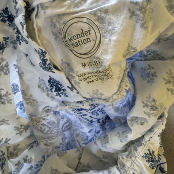 Floral Blue and White Maxi Dress size 7-8 - Picture 4 of 4